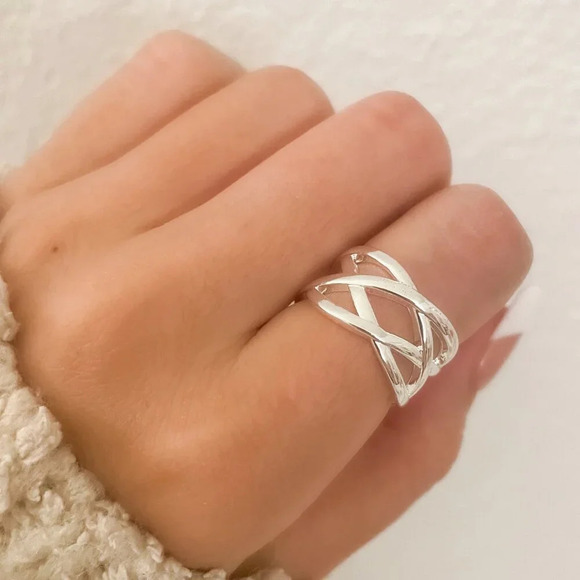 925 Sterling Silver Wide Ring Band Chunky Ring Band Minimalist Ring Thick Ring - Picture 1 of 10